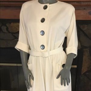 Vintage 70’s Ivory Shirt Dress by Leslie Fay